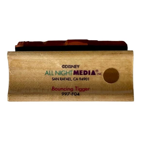 Disney All Night Media Bouncing Tigger Wood & Rubber Stamp 997-F04 - Picture 8 of 11